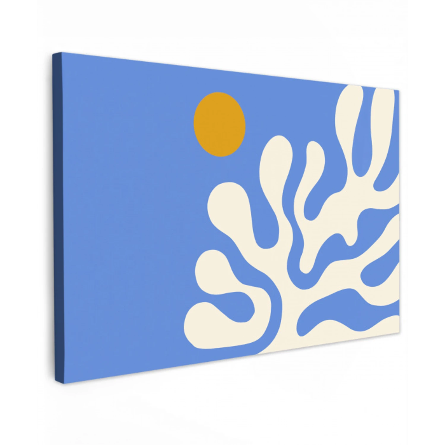 Minimalistisch - Organisch patroon - Blauw canvas 2cm klein -z3d