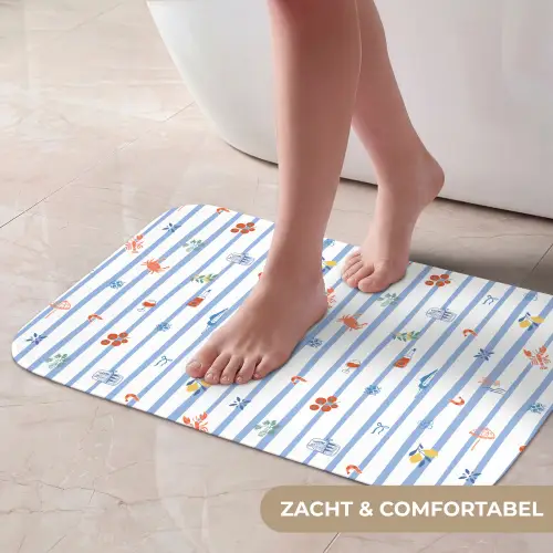 Strepen - Blauw - Patroon - Zomer Badmat klein 997 -USP_ZachtNL
