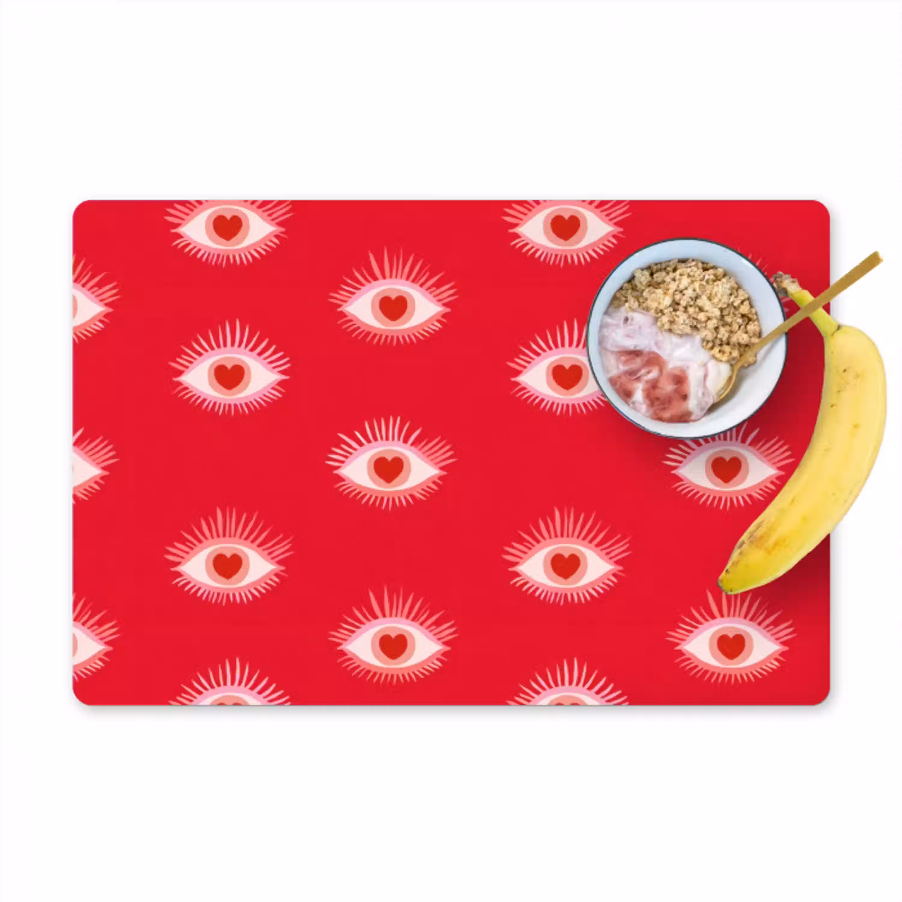 Ogen - Hart - Abstract - Rood - Roze Placemat vinyl groot 368 -zzzproduct_Kitchenyeah-website