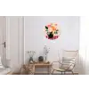 Vaas - Bloemen - Vlinder - Rood Wandcirkel aluminium klein -woonkamer