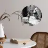Relaxt - Bad - Zwart - Wit Wandcirkel behangsticker klein -sfeer3