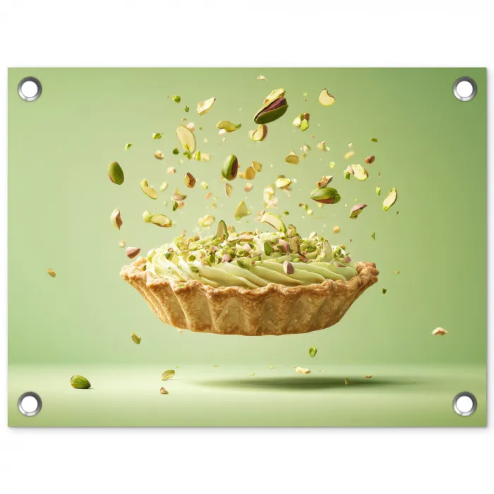 Pistache - Taart - Noten - Eten tuinposter los doek klein -3d