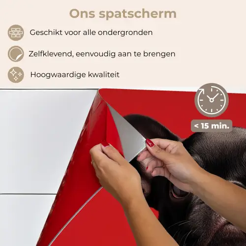 Amor - Hond  - Hartje - Rood keuken achterwand spatscherm klein -spatscherm_NL