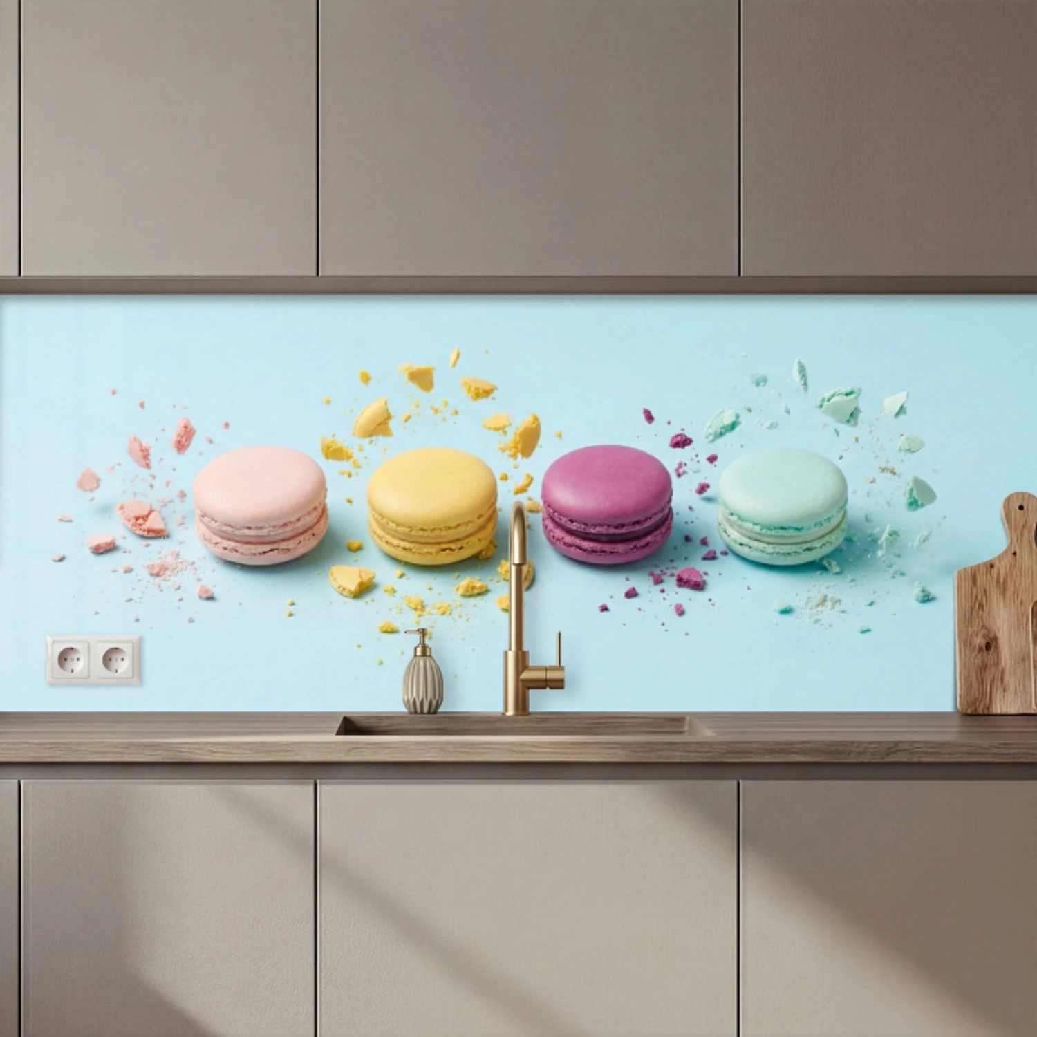 Macarons - Kleurrijk - Pastel keuken achterwand 2 middel zz_3dshopping