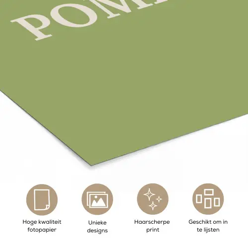 Appel - Groen - Minimalistisch poster papier klein -closeup_NL