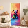 Panda - Dieren - Kleurrijk - Neon deurposter klein -sfeer2