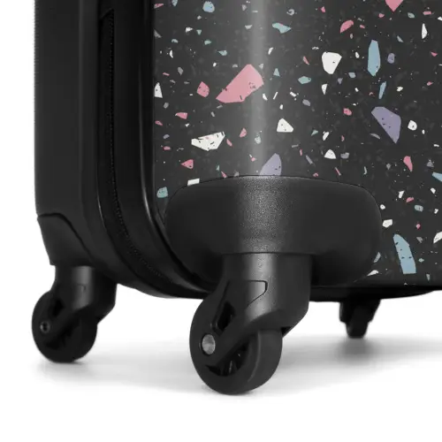 Terrazzo patroon zwart met pastel NBS - Handbagage koffer - Volwassenen Unisex middel -wiel