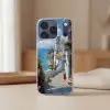 Huizen - Zee - Bomen - Bloemen Telefoonhoesje iPhone 17 Pro klein -sfeer2