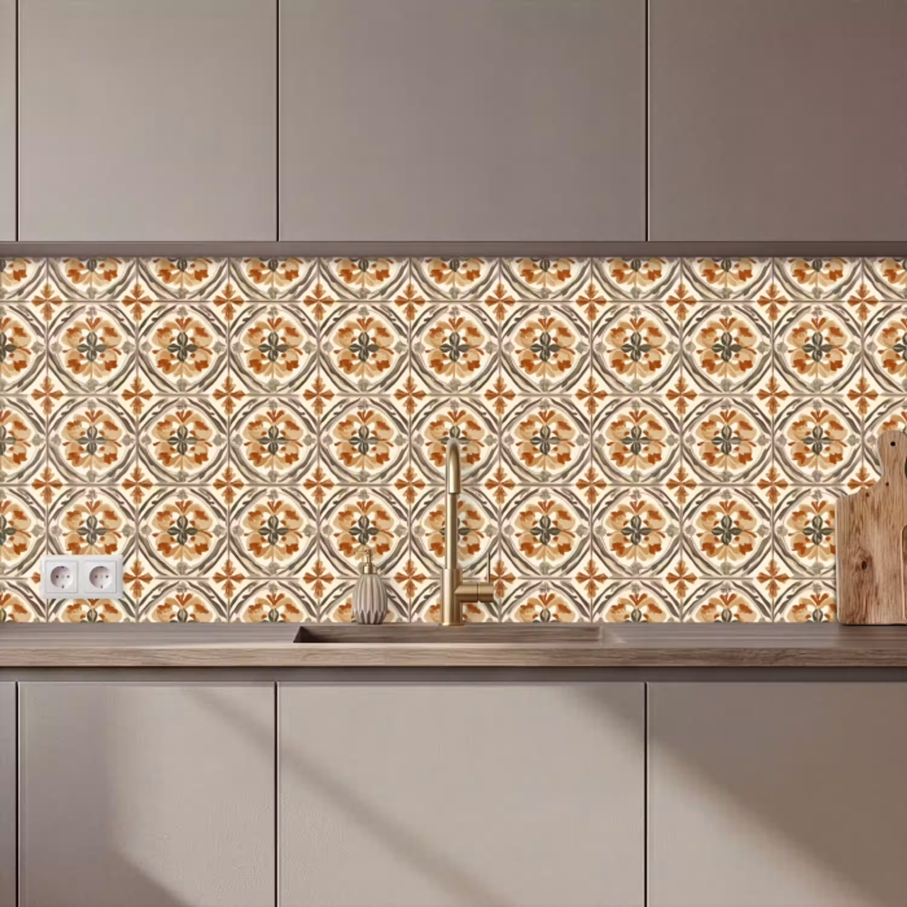 Elegant - Antiek - Kleurrijk keuken achterwand 2 middel 871 zz_3dshopping