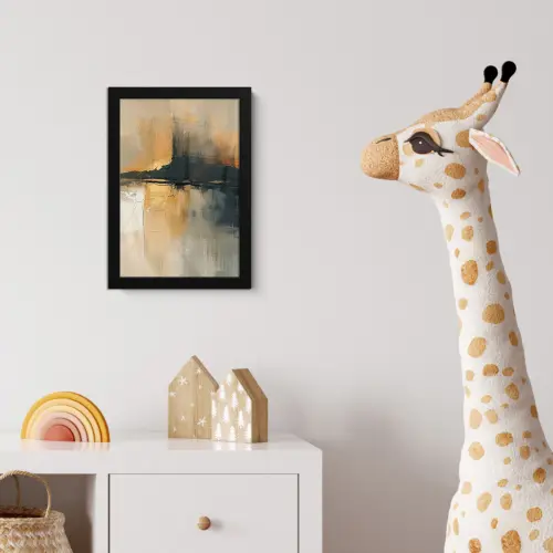 Moderne kunst - Abstract - Zwart fotolijst zwart zonder passe partout klein -usfeer4_kinderkamer