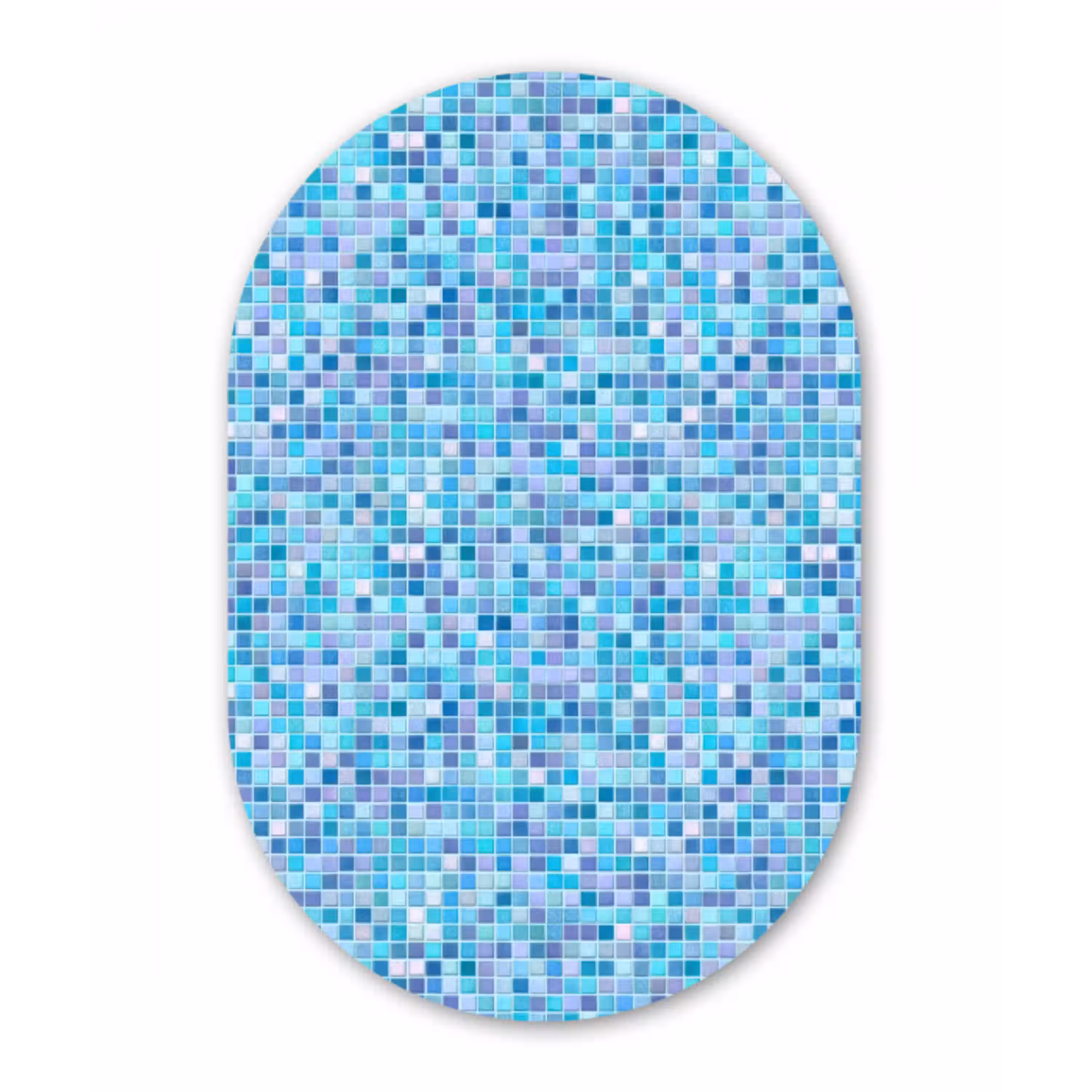 Mozaïek - Patroon - Turquoise Wandcirkel Ovaal Aluminium middel 839 -3d