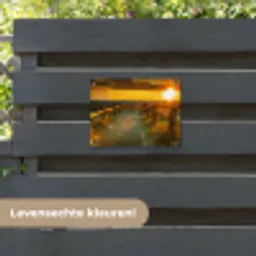Zon - Strand - Duin - Horizon - Gras - Pad - Oranje tuinposter los doek klein -sfeer3