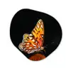 Vlinder - Bloemen - Insect - Portret - Zwart - Oranje Wandcirkel Organisch Forex 3mm klein -3d