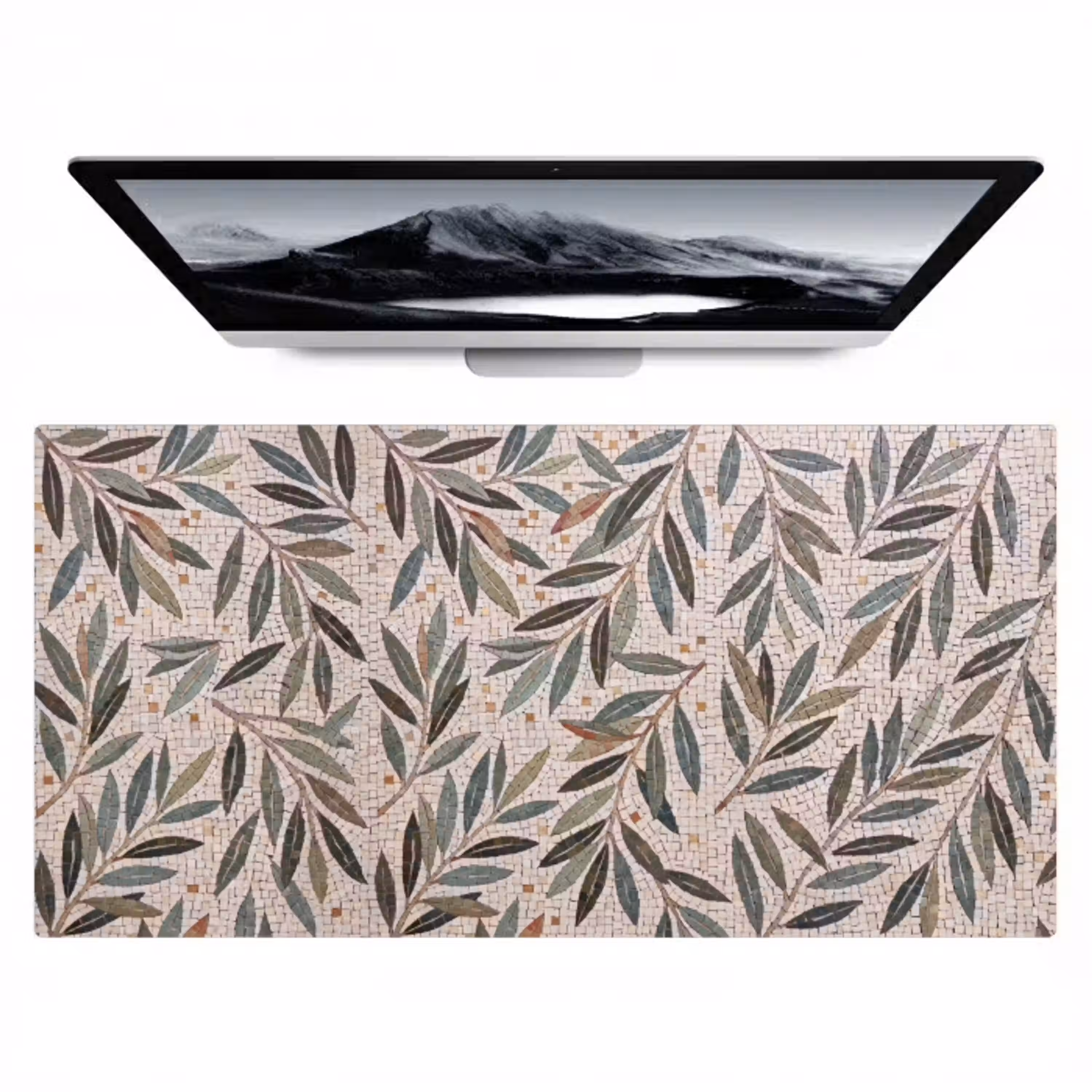 Plant - Blad - Mozaïek - Groen Muismat XXL klein -zzz3d