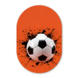 Voetbal - Verf - Sport - Oranje Wandcirkel Ovaal Forex klein -3d