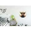 Schotse hooglander - Hoorns - Landschap Wandcirkel aluminium klein -kinderkamer