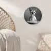 Sphynx - Kat - Dieren - Humor - Spaghetti - Zwart Wit Wandcirkel plexiglas klein -sfeer5
