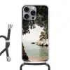 Rotsen - Zee - Boom - Groen Hoesje iPhone 16 Pro Max met koord klein -3d