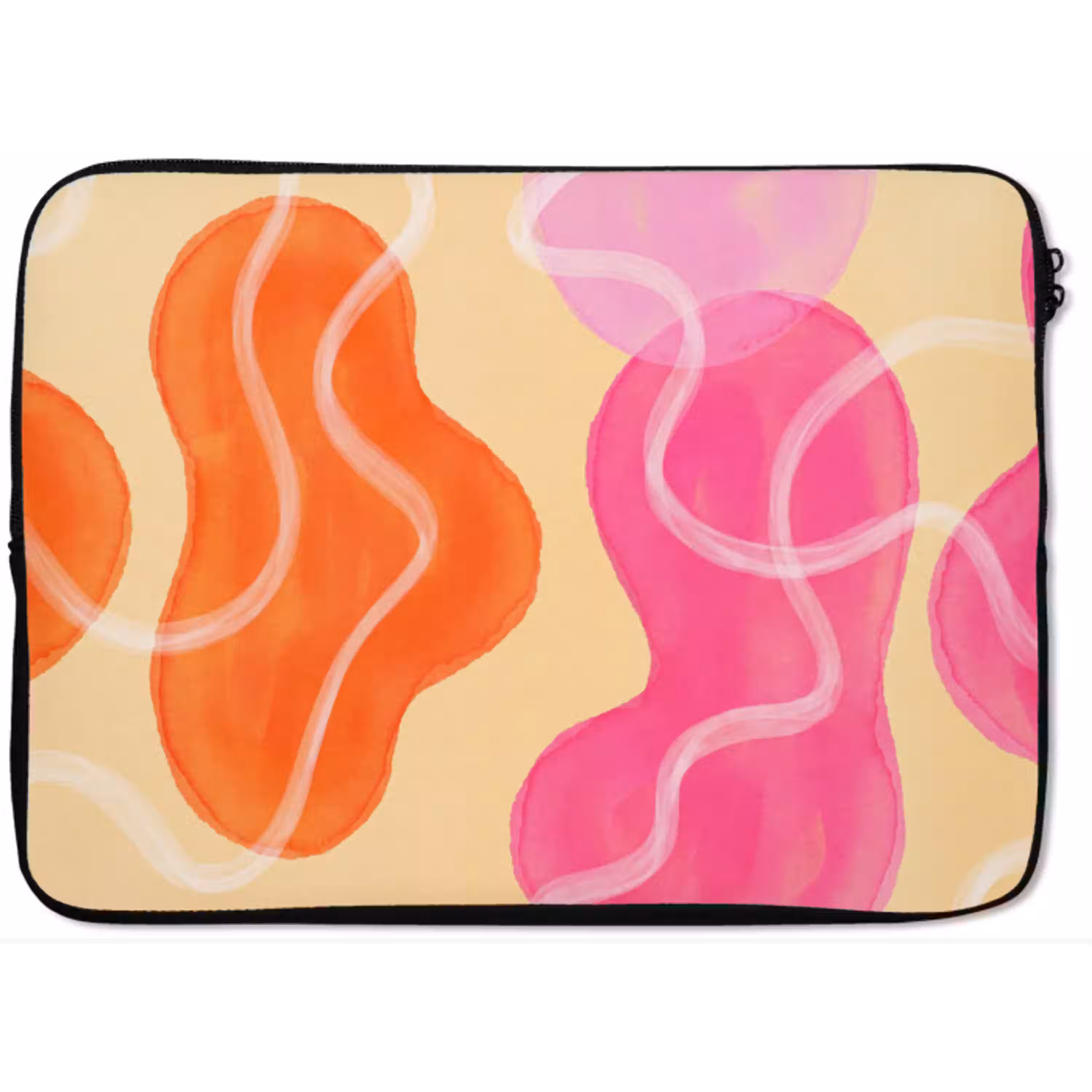 Abstract - Aquarel - Organisch - Oranje - Roze laptophoes neopreen klein -zkaufland3dotto