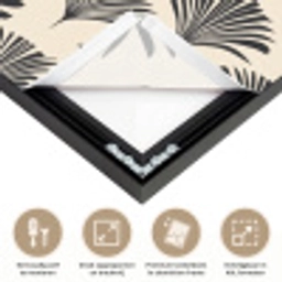 Waaiers - Botanisch - Zwart - Beige Textielframe zwart klein 947 -USP_feed_closeupNL