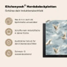 Wolken - Kraanvogels - Blauw Inductie beschermer vinyl 3mm middel 274 -zzzzzzusp-haakje_DE