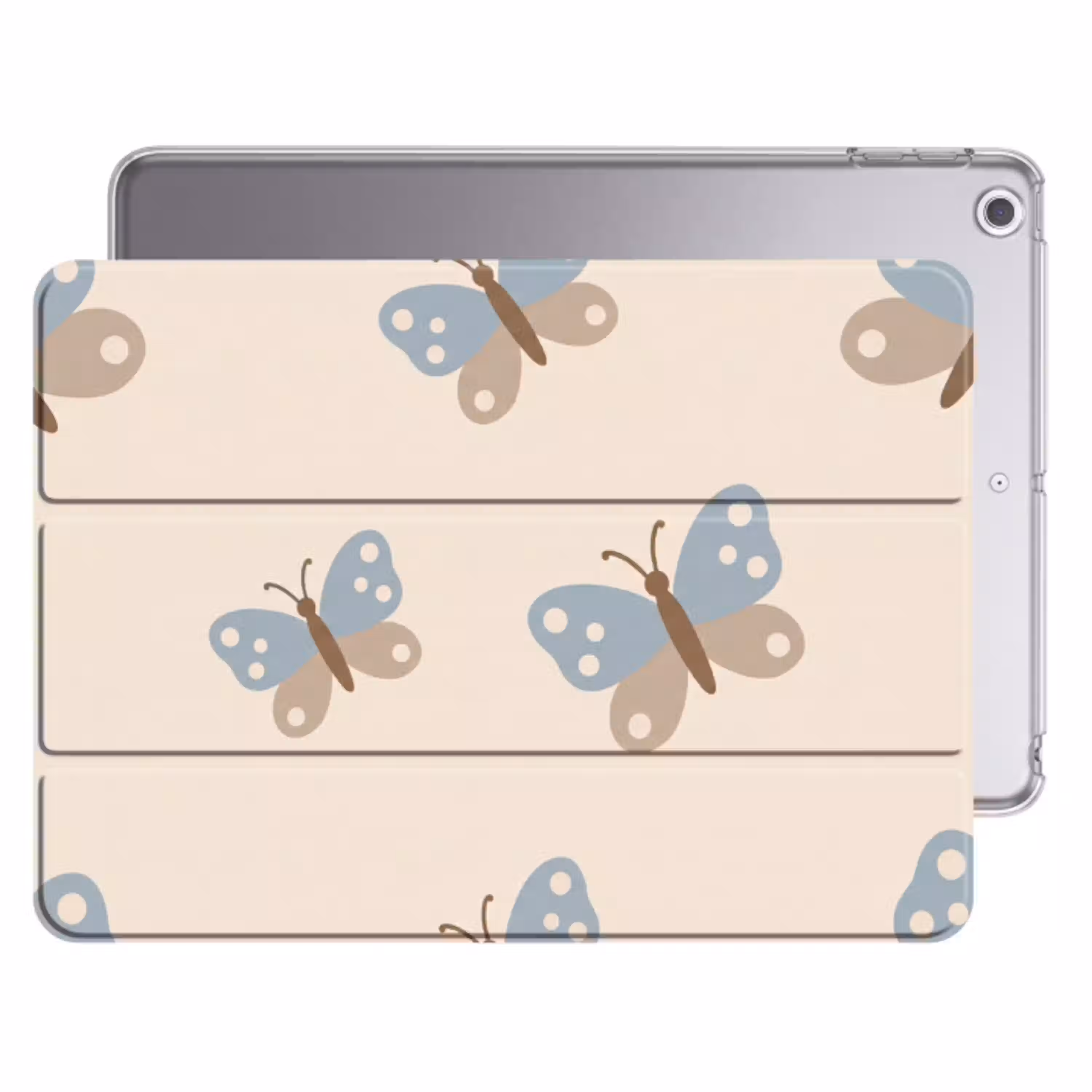 Insect - Vlinderpatroon - Abstract - Blauw - Beige Apple iPad 2017 middel -threedimensional_3d_global