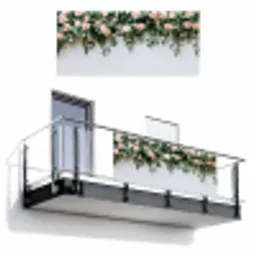Bloemen - Muur - Rozen - Groen Balkonbeschermer Duitsland klein -3d