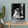 Hond - Bulldog - Pasta - Bril - Stoer - Dieren canvas 2cm klein -sfeer4