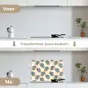 Retro - Disco - Bloemen - Discobal keuken achterwand spatscherm klein 900 -voor_na_NL