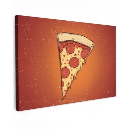Pizza - Kaas - Rood - Pepperoni canvas 2cm klein -z3d