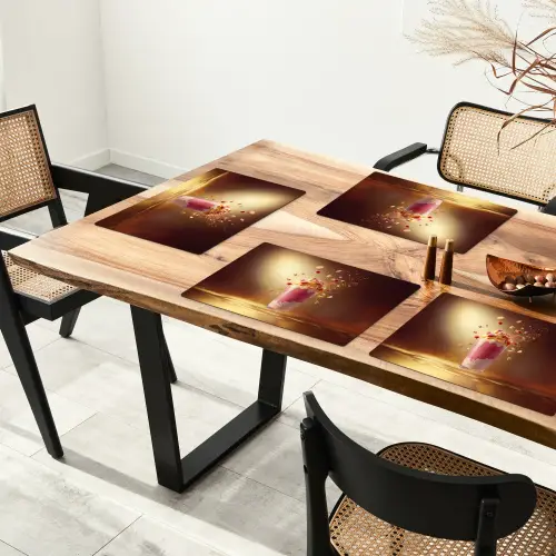 Framboos - Smoothie - Drinken - Roze Placemat vinyl groot -zzsfeer4_Kitchenyeah-website