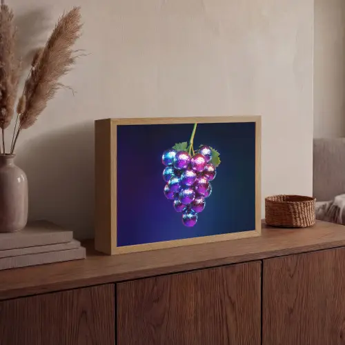 Paars - Disco - Feest - Druif Light Box met batterij (Wandlamp) middel -sfeer2
