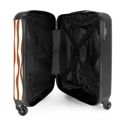 Abstract - Kastanjebruine line-art NBS - Handbagage koffer - Kinderen Unisex middel -binnenkant