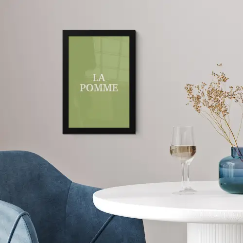 Appel - Groen - Minimalistisch fotolijst zwart zonder passe partout klein -sfeer4
