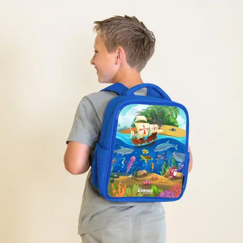 Zeilschip op de oceaan Kinderrugzak - Blauw middel -sfeer2