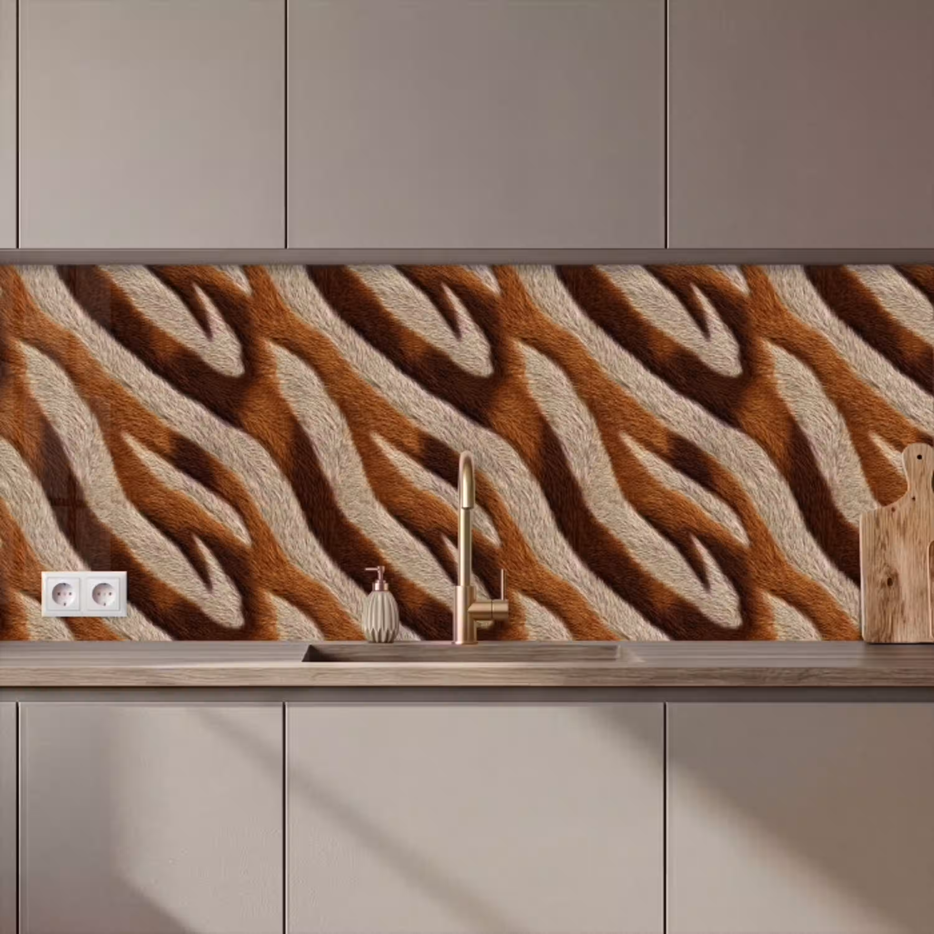 Zebra - Patroon - Bruin keuken achterwand 2 middel 871 zz_3dshopping