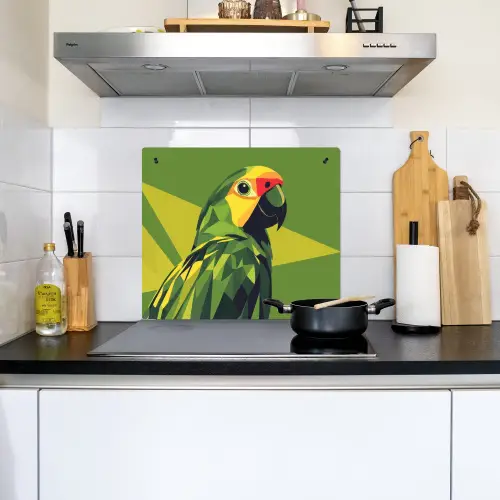 Papegaai - Groen - Snavel - Abstract Inductie beschemer met haakjes middel -sfeer2
