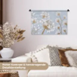 Illustratie - Bloemen - Blauw Wandkleed katoen klein -tsfeer1_DE