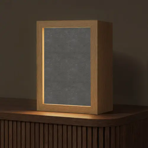Donkergrijs - Asfaltstructuur - Ruw Light Box met kabel (Tafellamp) klein 925 -z3d_website