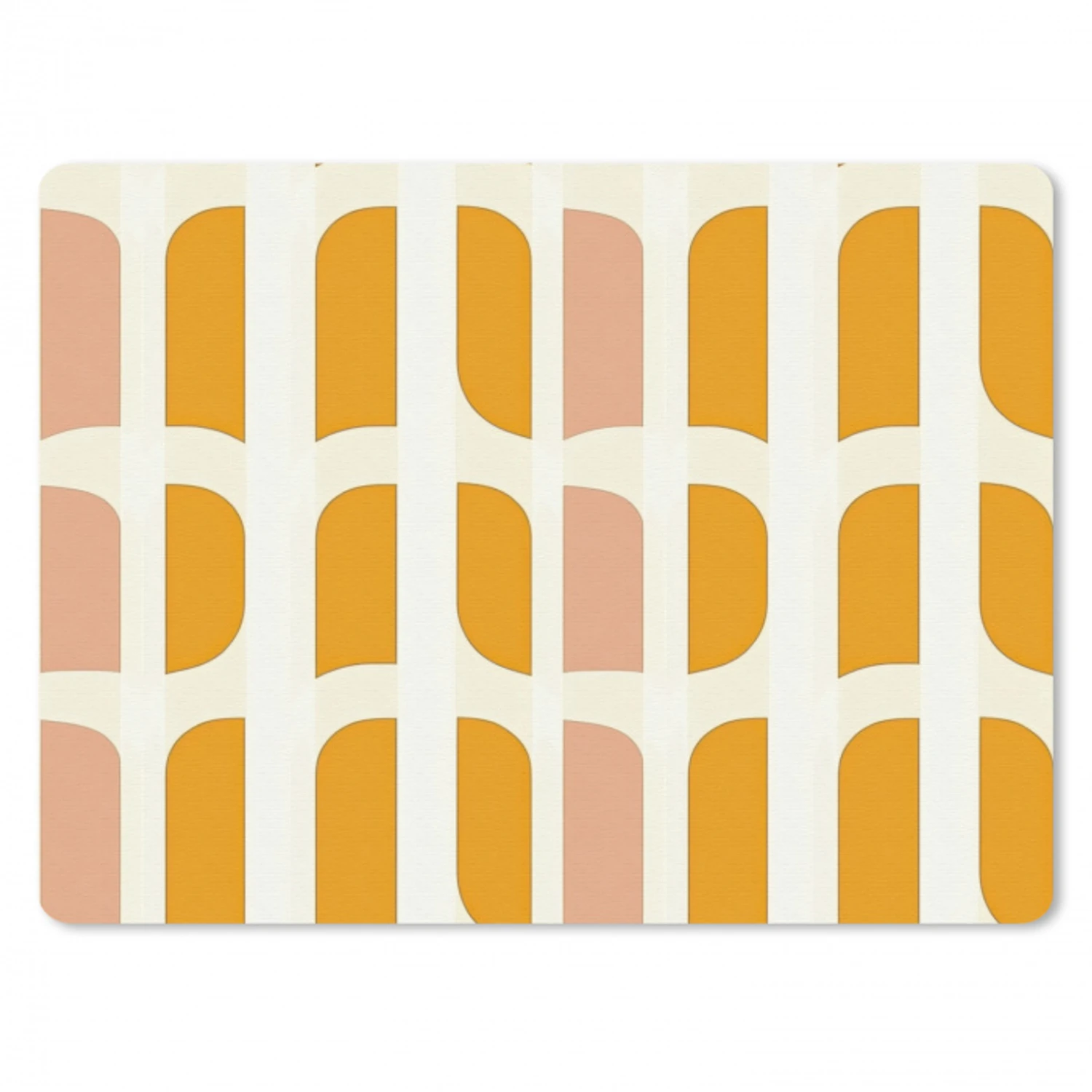 Geometrisch - Patroon - Geel - Roze muismat rubber klein 262 -3d