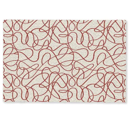 Lijnen - Abstract - Rood - Beige Deurmat klein 898 -zkaufland3d