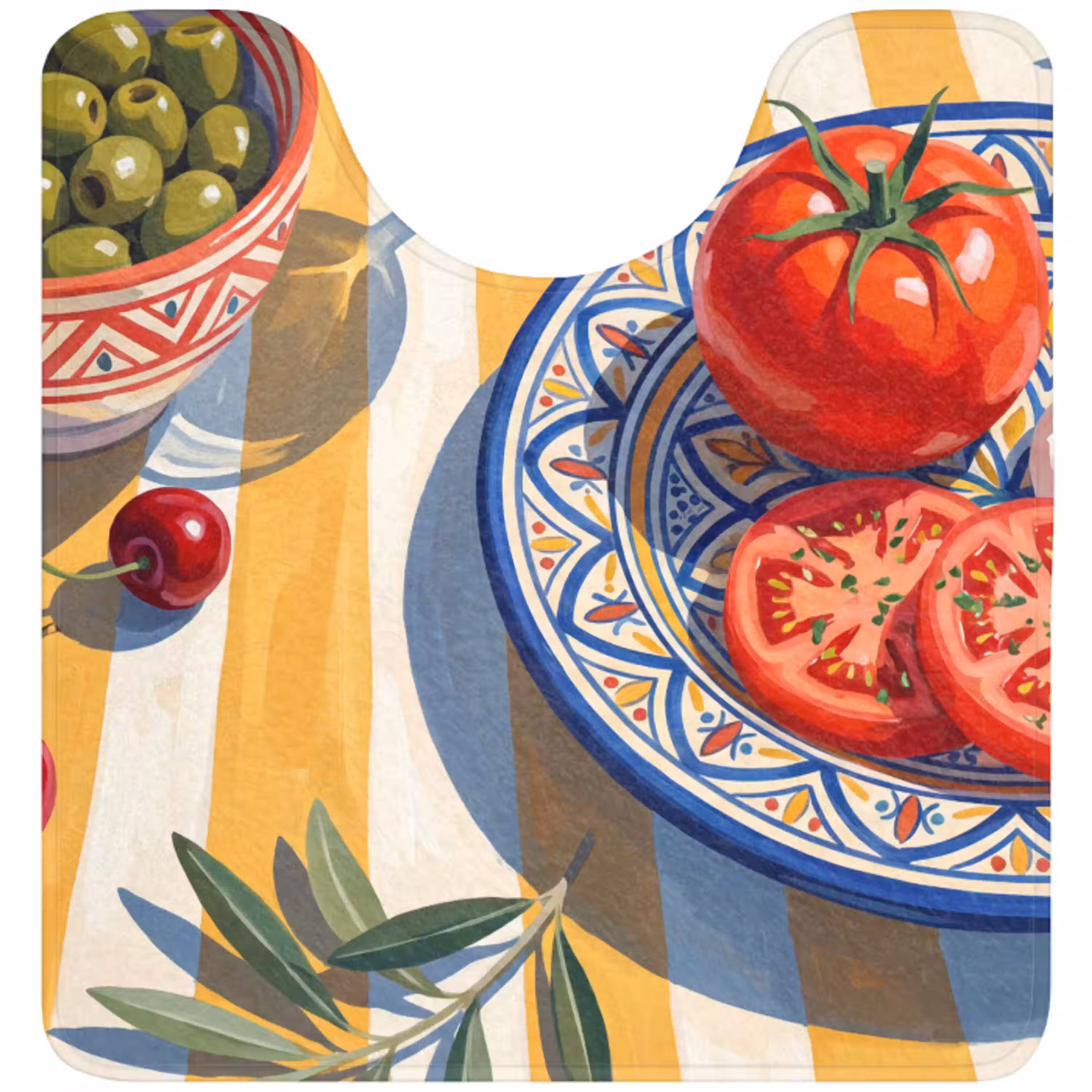 Fruit - Groenten - Kunst WCmat U-uitsnede middel -3d