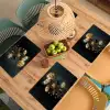 Boeket - Bloemen - Licht - Zwart Placemat vinyl groot -zzsfeer5_Kitchenyeah-website