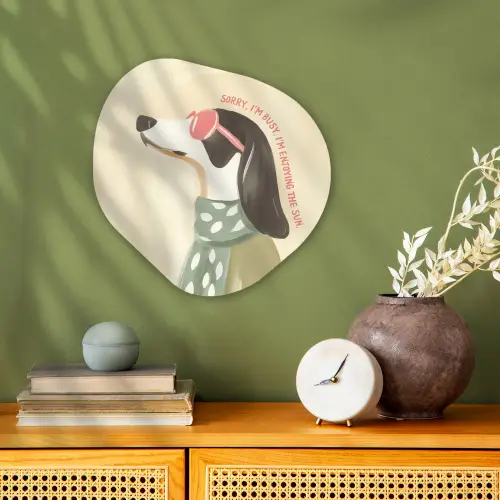 Quote - Hond - Zonnebril Wandcirkel Organisch Forex 3mm klein -sfeer2