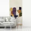Abstract - Overlappende gezichten - Paars - Donkergroen fotobehang vinyl groot -woonkamer