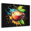 Koffie - Graffiti - Drinken - Abstract Textielframe zwart klein -3d