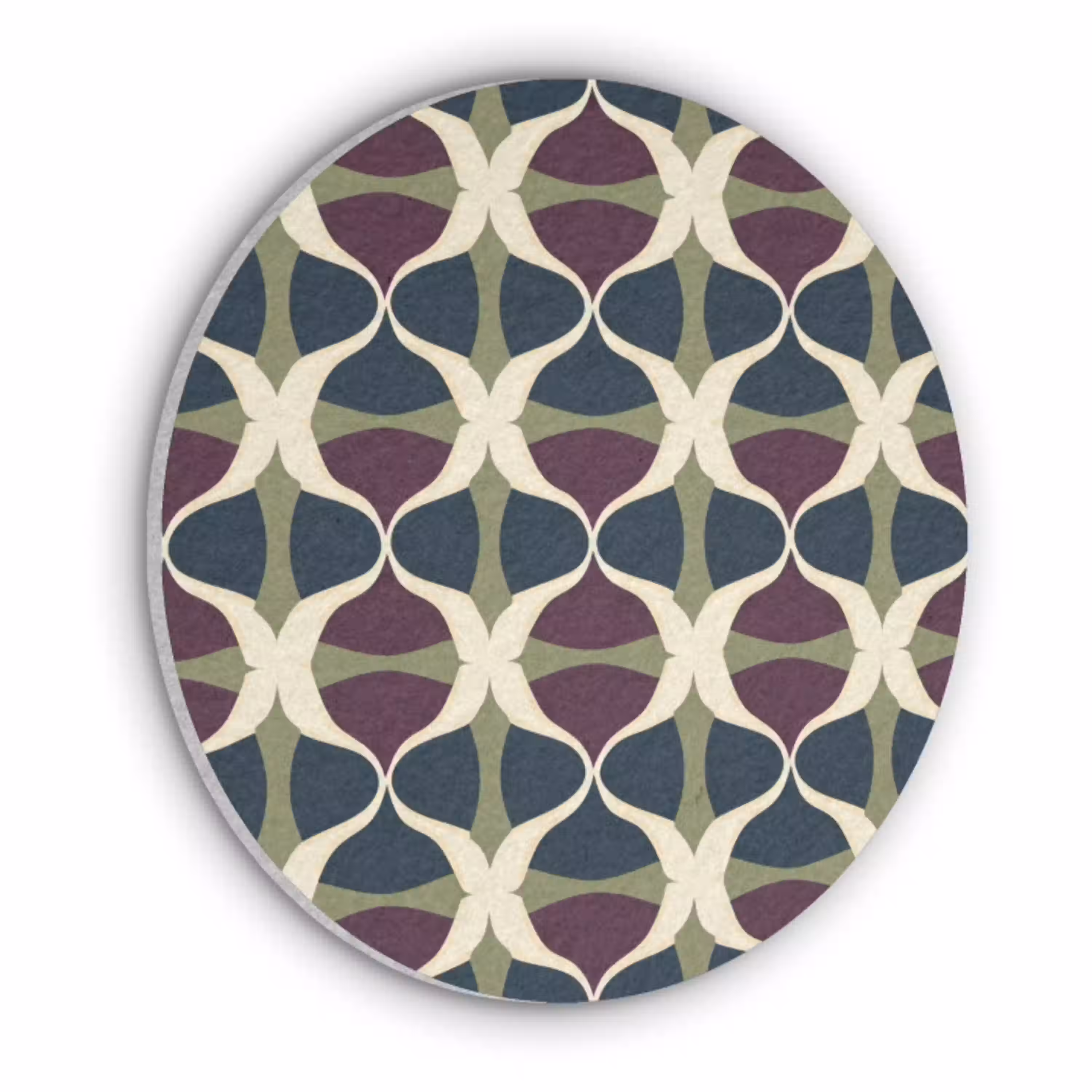 Abstract - Retro - Kleurrijk Akoestische PET Vilt - Rond klein 838 -3d