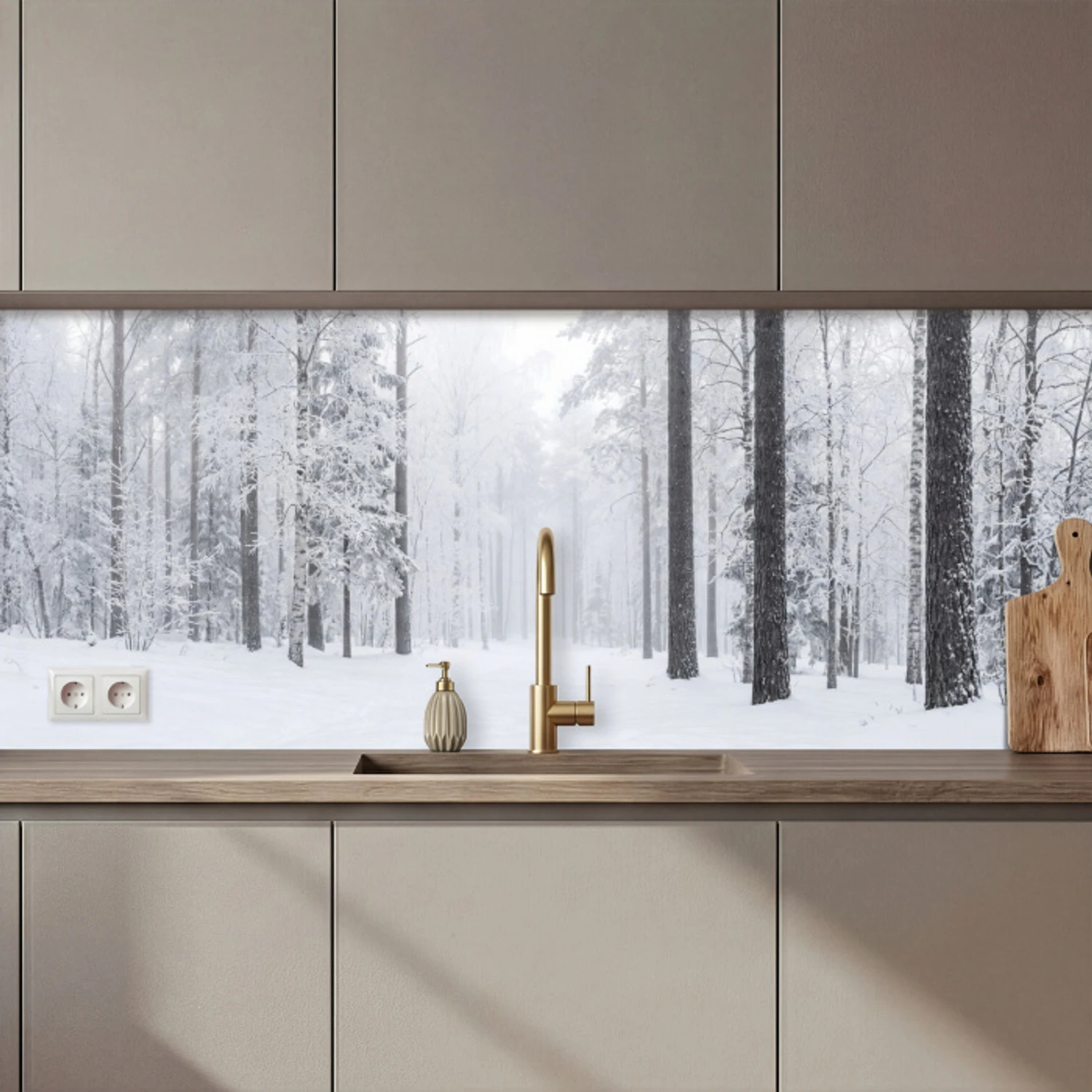 Bos - Sneeuw - Pad - Winter - Stilte keuken achterwand 2 middel zz_3dshopping
