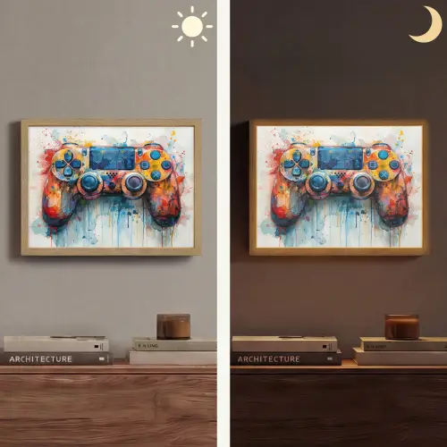Kinder- en tiener kamer - Gaming - Game controller Light Box met batterij (Wandlamp) middel -sfeer3