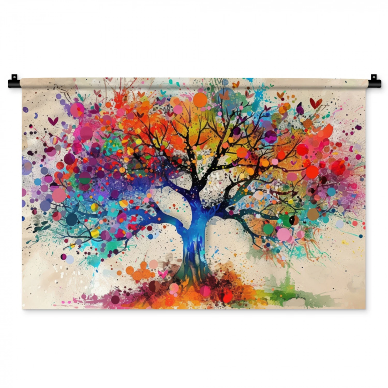 Levensboom - Natuur - Kleurrijk - Boom Wandkleed katoen middel -zz3d